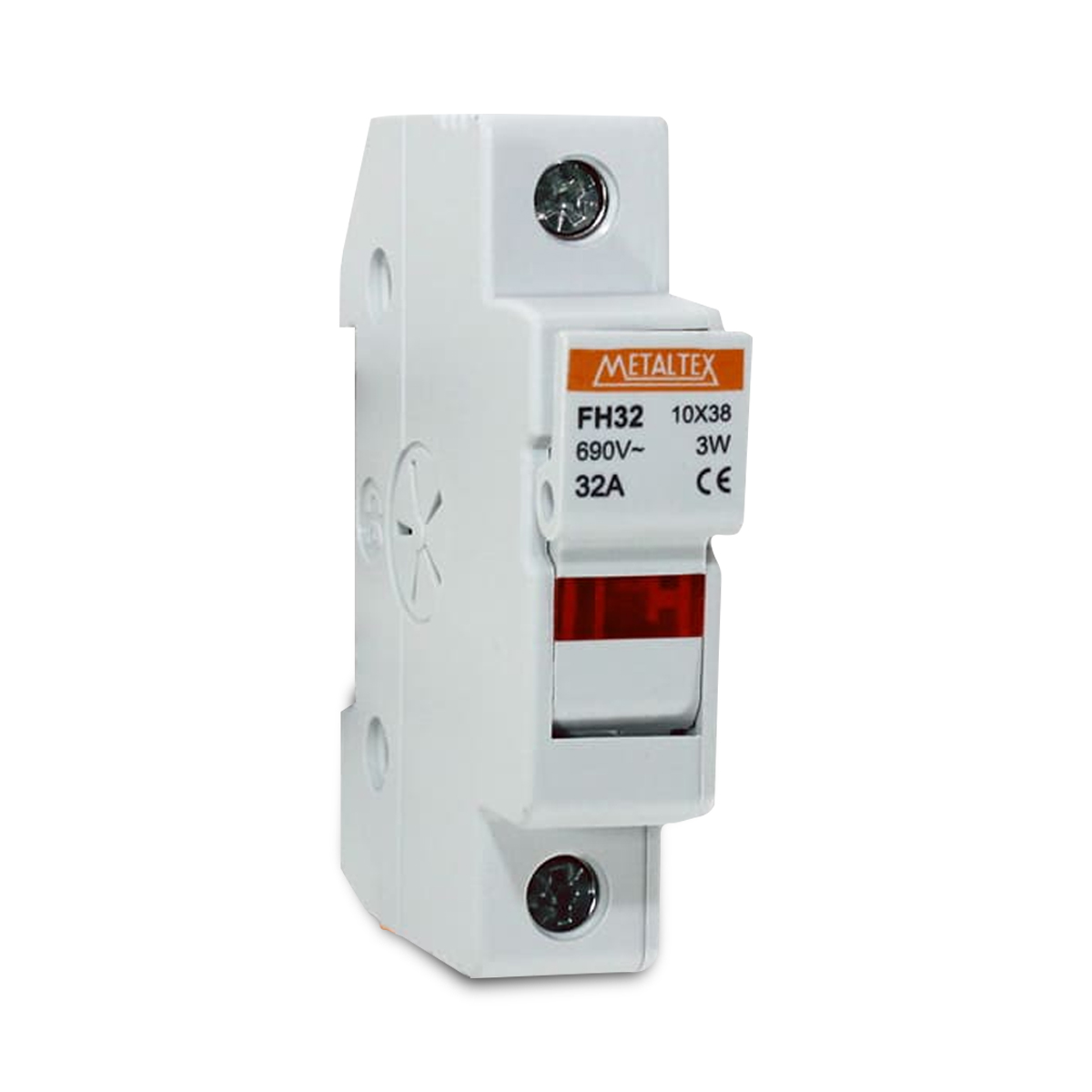 Porta Fusível Unipolar 10x38Mm Com Detecção Fusível Aberto 32A 690V Fh321 - Metaltex