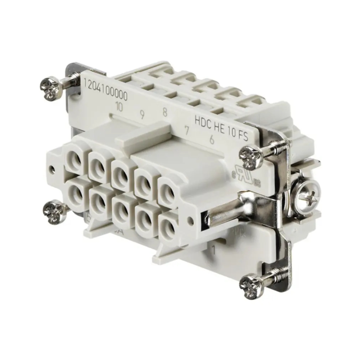 Porta Contato Tomada Multipolar Fêmea 10P 16A 500V Policarbonato Bege - Conexel