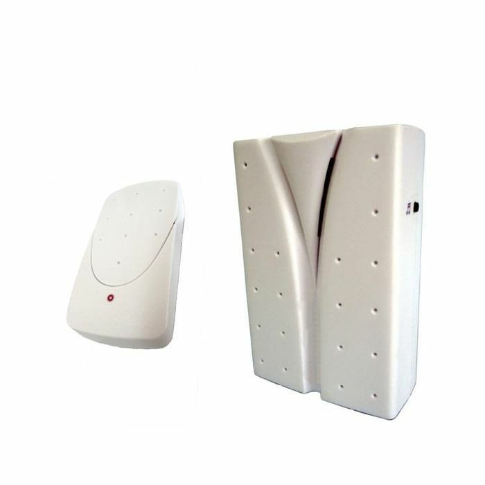 Campainha Eletrônica Sem Fio Branco Pilha Alcalina AA 2 Sons Programados - Dni