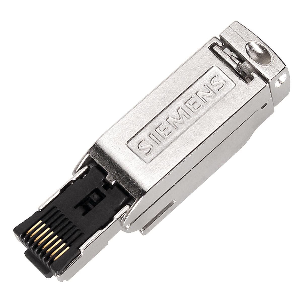 Conector Modular Industrial Blindado Rj45 Macho 180G Cat5 8 Vias Prata 6GK19011BB112AA0 - Siemens