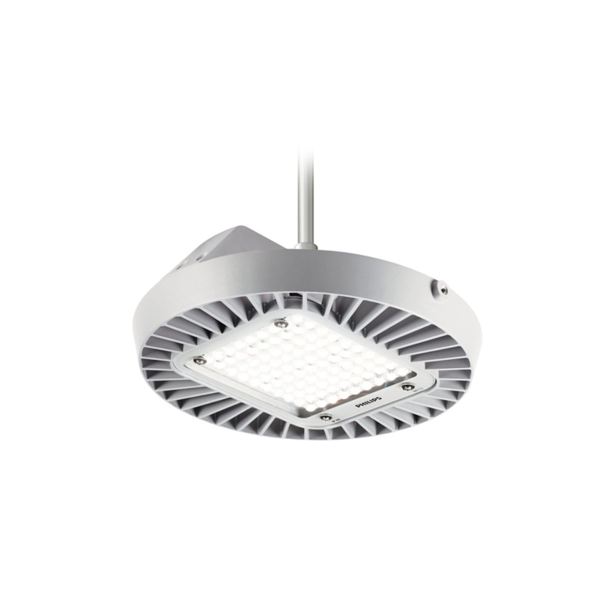 Luminária Industrial Highbay Led Prata 130W 220/240V 4000K Branco Neutro 14000Lm Difusor Vidro Temperado Facho Aberto - Philips