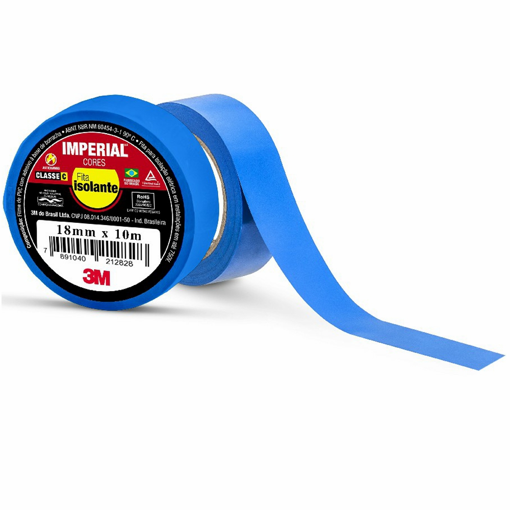 Fita Isolante Colorida 18mm 10 Metros Azul Imperial HB004297980 - 3M Do Brasil