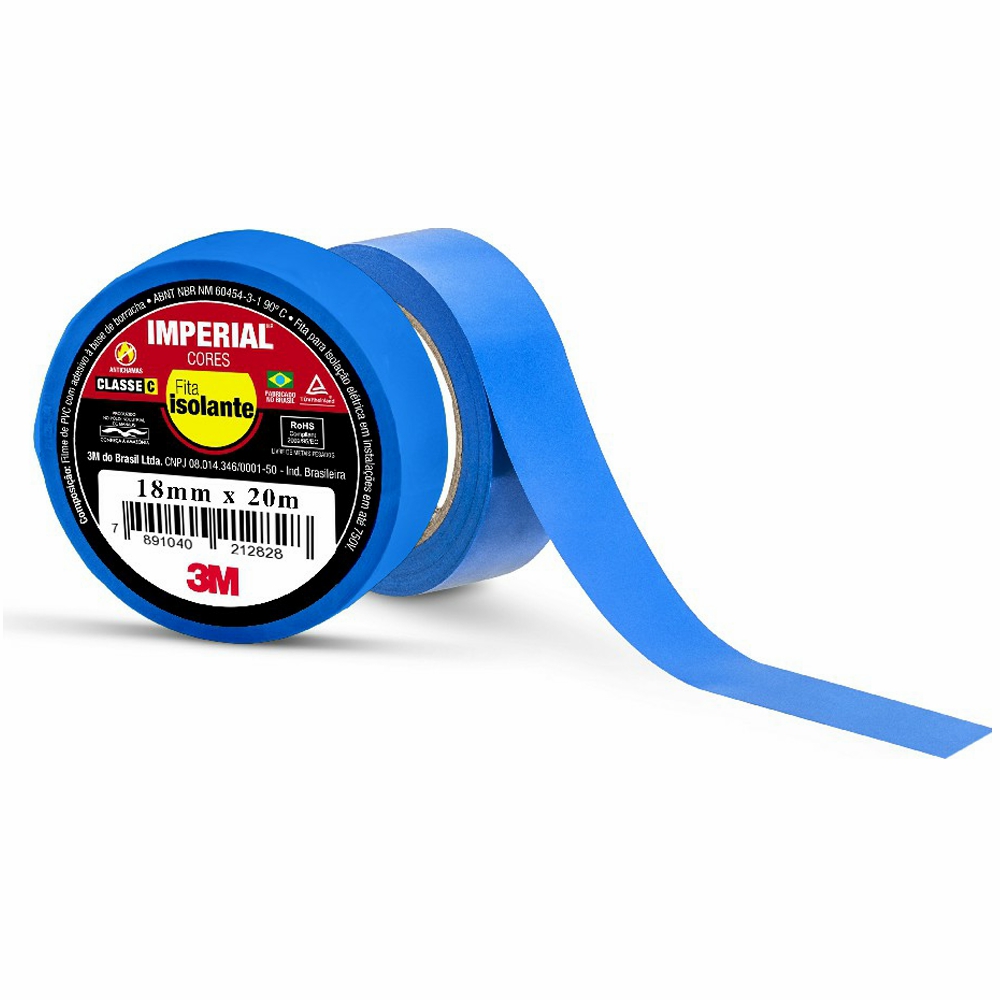 Fita Isolante Colorida 18mm 20 Metros Azul Imperial HB004297998 - 3M Do Brasil