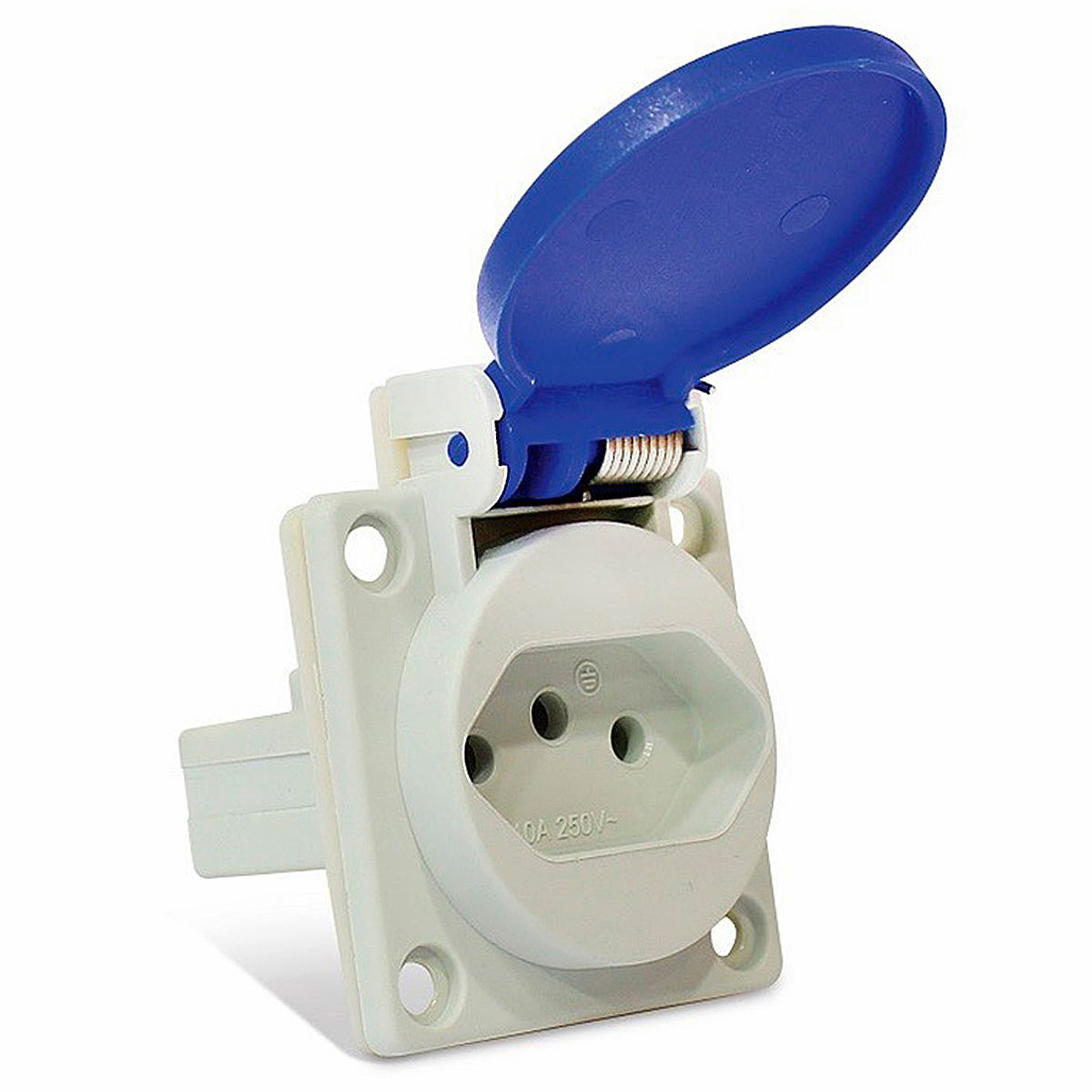 Tomada Industrial Fêmea Embutir 2P + T 20A 250V Azul Quasar S8641 - Steck