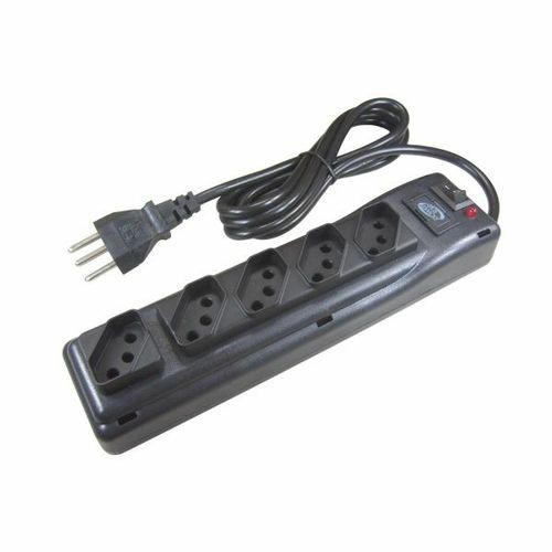 Filtro De Linha Plps 1 Metro 5 Tomadas Bivolt  10A Preto Pvc - Multicraft