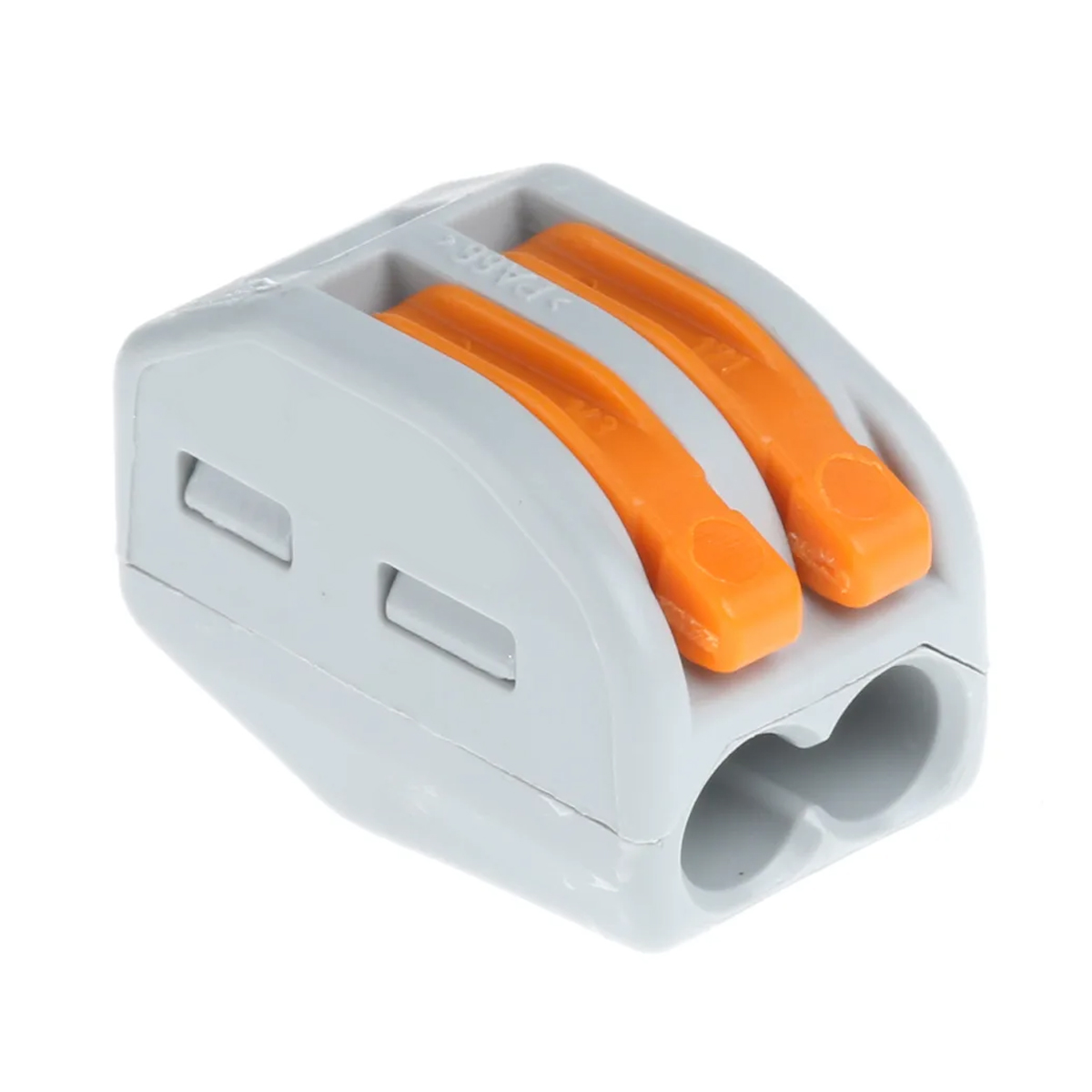 Conector Elétrico Emenda Rápido Poliamida Cinza/Laranja 2 Polos 4,00mm - Wago