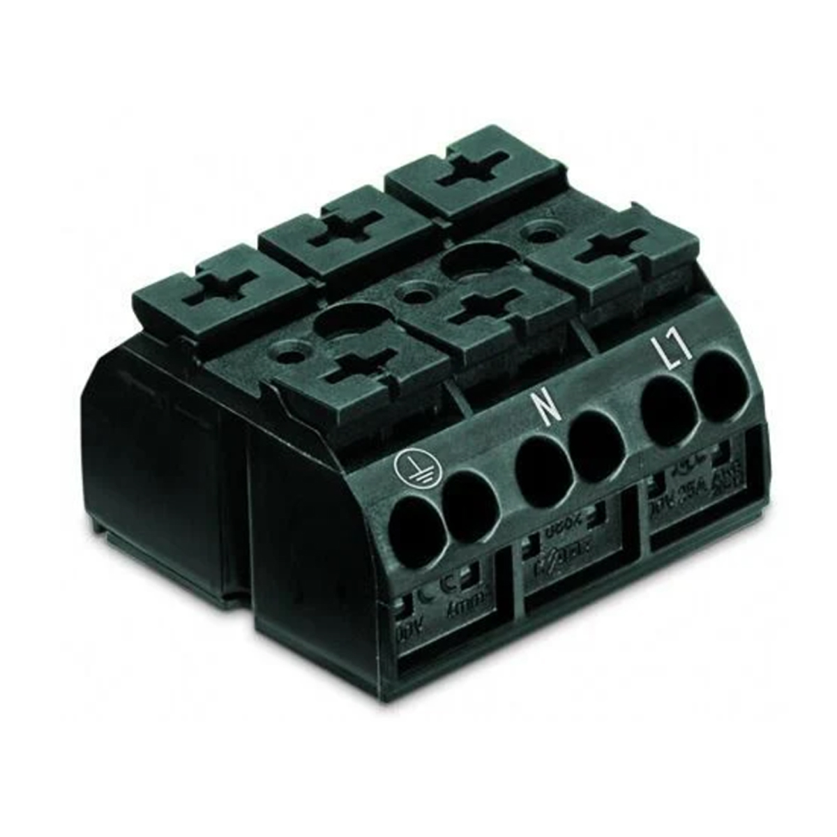 Conector Borne Passagem Circuito Impresso 4,00Mm 500V Preto 32A - Wago