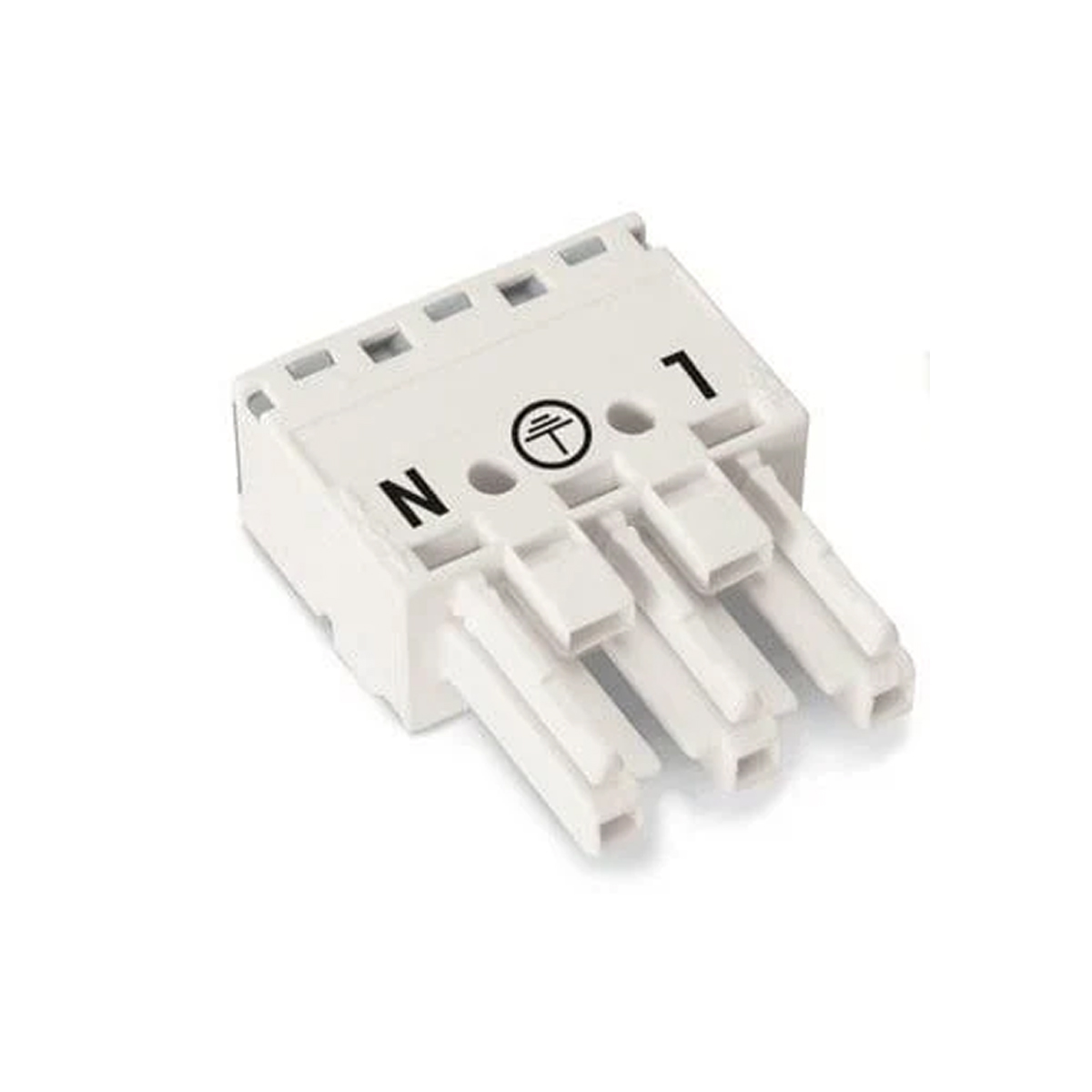 Conector Elétrico Plugável Macho Poliamida Branco 3 Pólos 4,00Mm 23A 250V - Wago