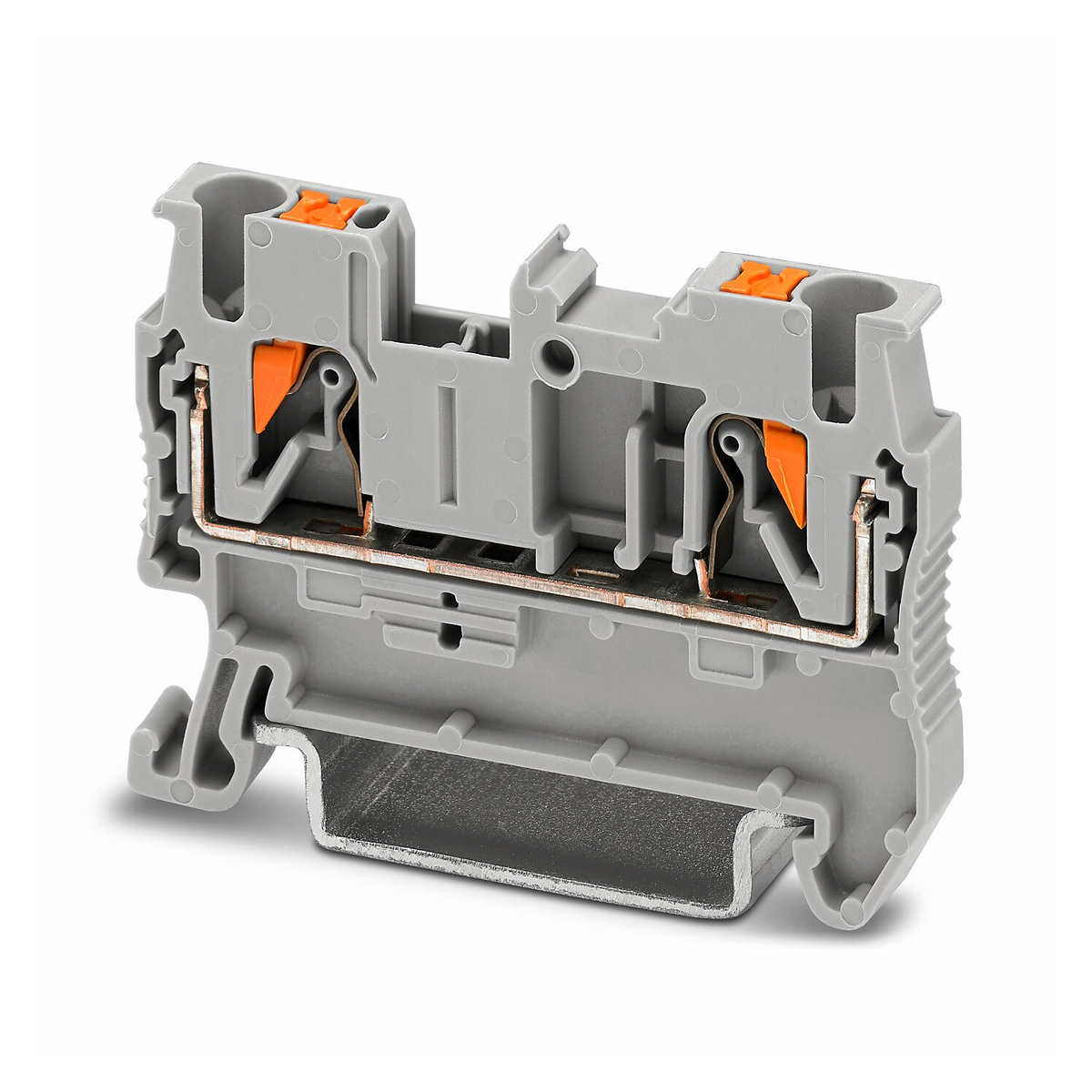 Conector Borne Passagem 2 Conexões 2,50mm 800V Cinza PT 2,5 - Phoenix