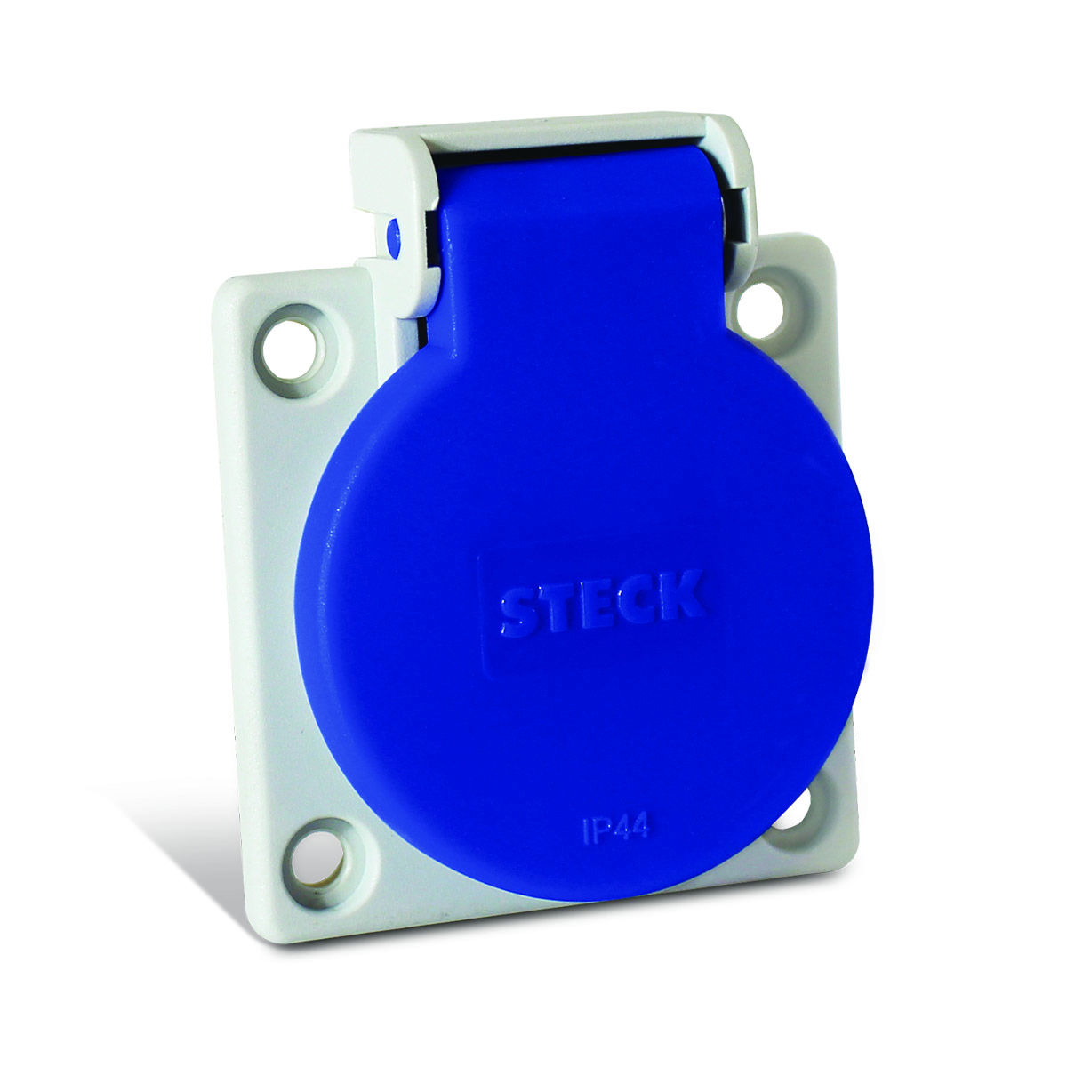 Tomada Industrial Fêmea Embutir 2P+T 10A 250V Azul Quasar S8640 - Steck