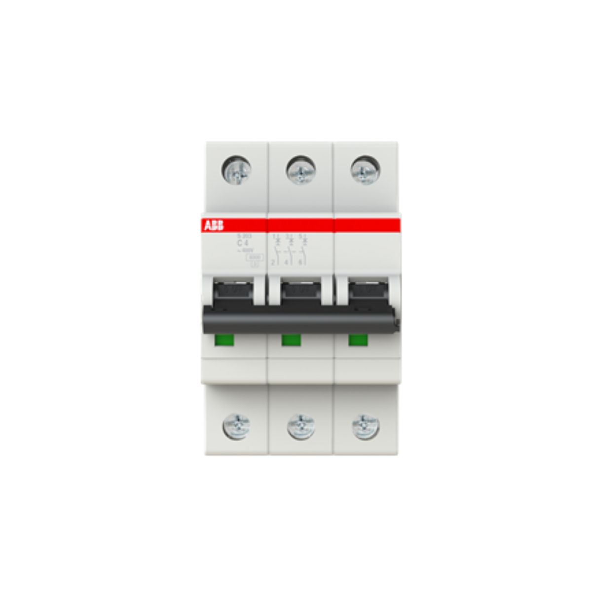 Disjuntor Mini Din Tripolar 4A Curva C 6Ka 230/400V - Abb