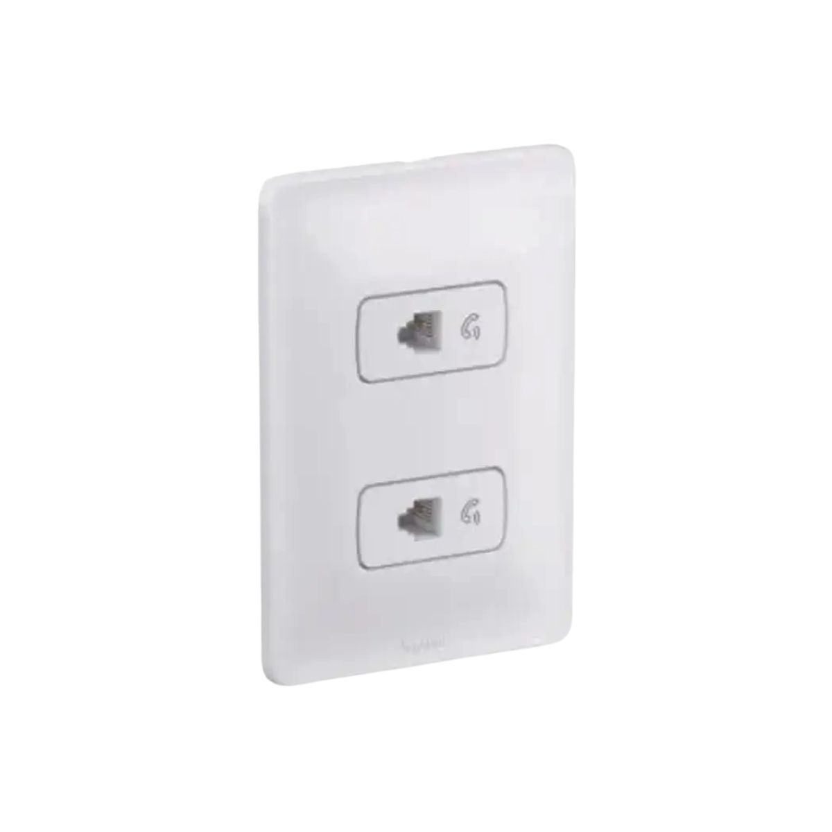 Conjunto 2 Tomada Telefone Rj11 (4 Fios) Distanciados C/Placa 4X2 Branco Zeffia - Pial