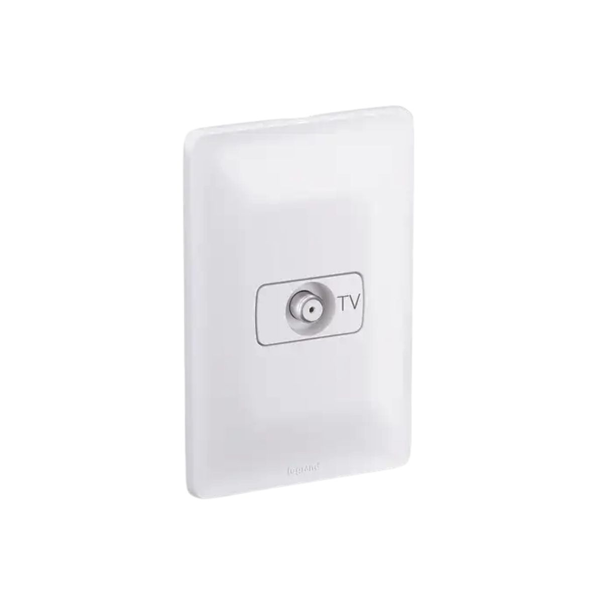 Conjunto 1 Tomada Antena Tv Coaxial Horizontal C/Placa 4X2 Branco Zeffia - Pial