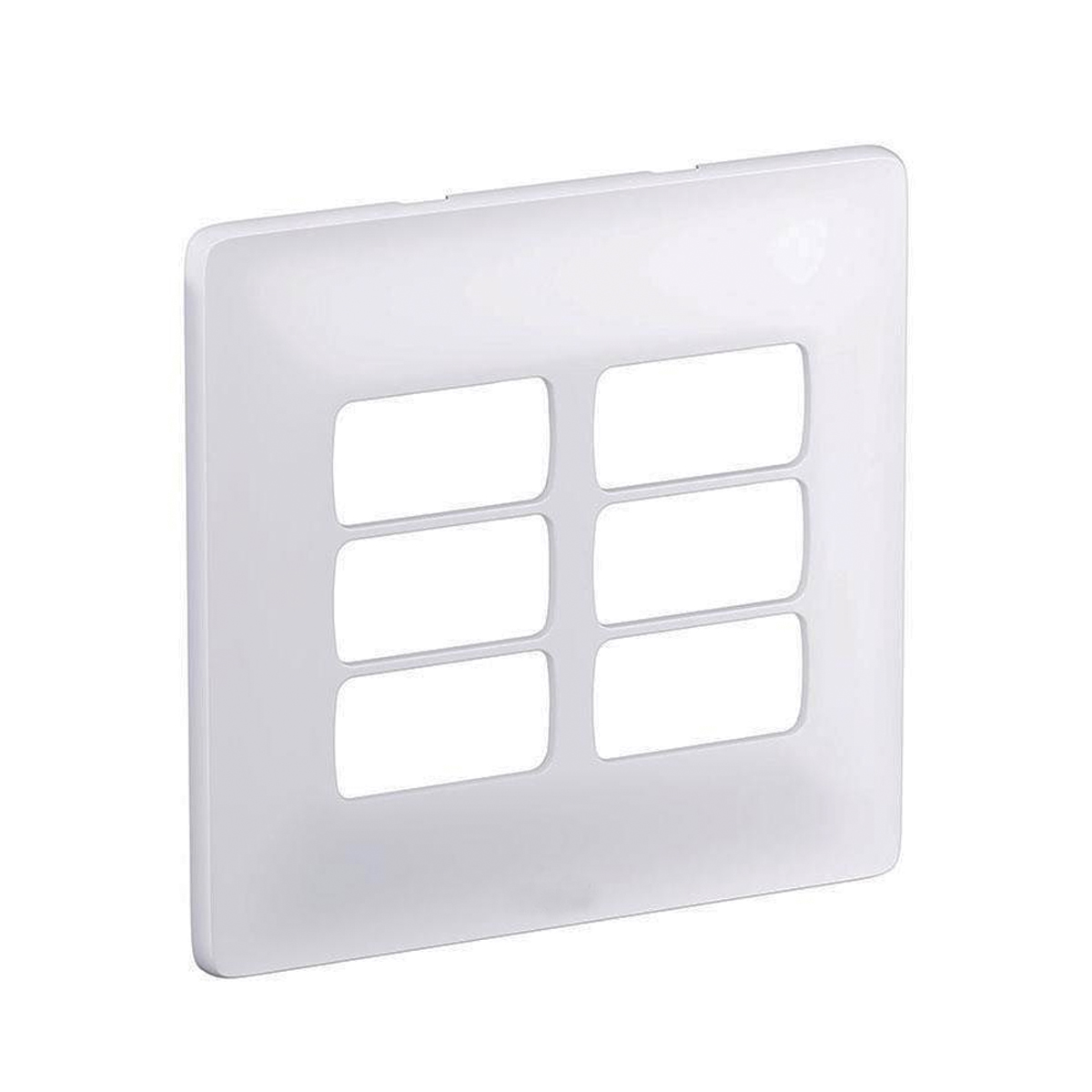 Placa Acabamento 6 Postos 4X4 Com Suporte Zeffia Branco - Pial