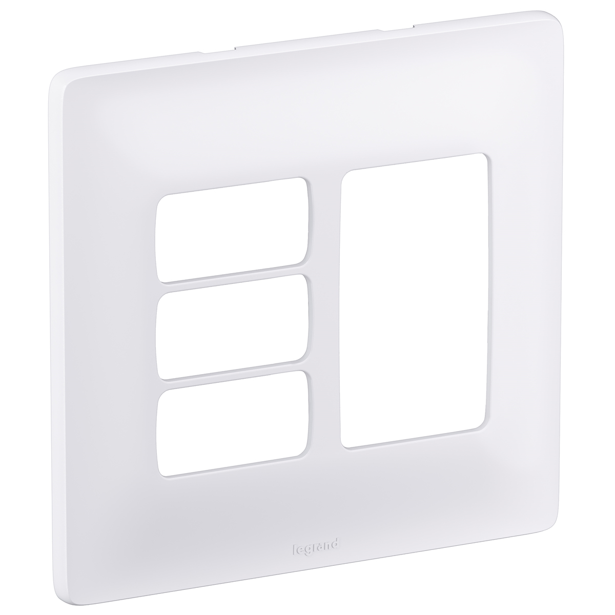 Placa Acabamento 6 Postos 4X4 Com Suporte Zeffia Branco - Pial