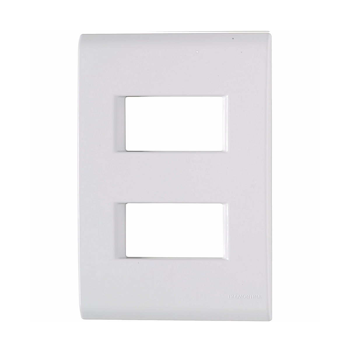 Placa Acabamento 2 Postos Horizontal4X2 Com Suporte Liz Branco - Tramontina
