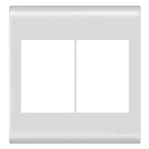 Placa Acabamento 6 Postos 4X4 Com Suporte Liz Branco - Tramontina