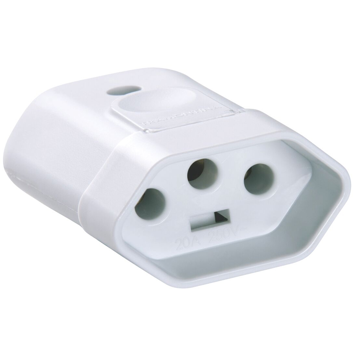 Plug Fêmea 10A 250V Branco Axial - Tramontina