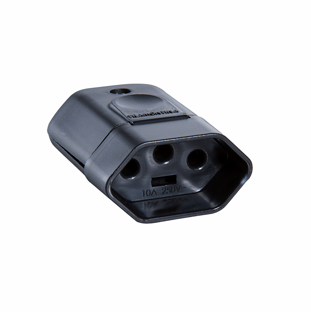 Plug Fêmea 10A 250V Preto Axial - Tramontina