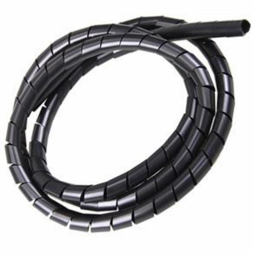 Spiral Organizador Cabos Spiraduto 3/4 Polegadas Preto Polietileno Blister 3 Metros - Dutoplast