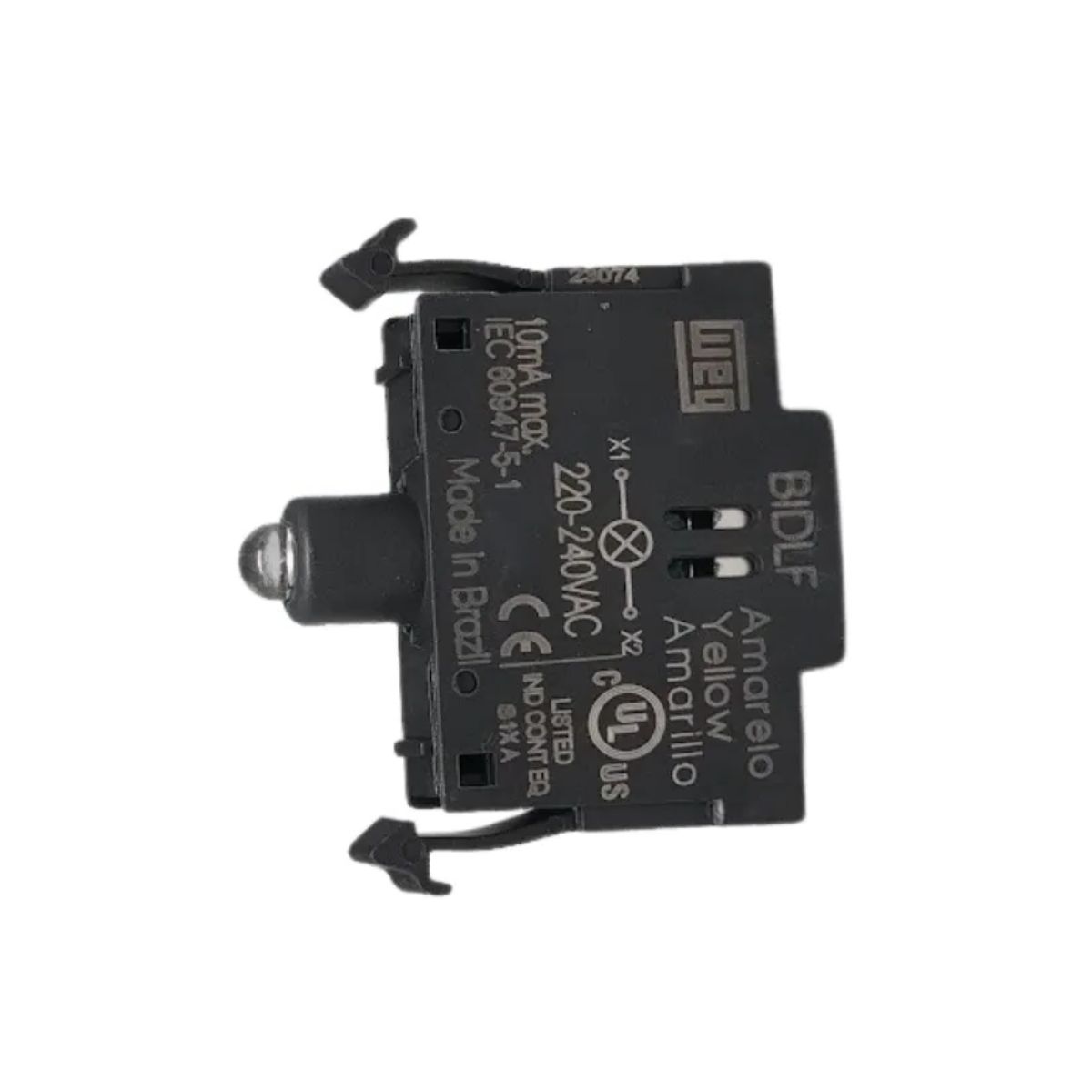 Bloco Contato Iluminado Led P/Botão/Sinaleiro 220-240V Vermelho - Weg