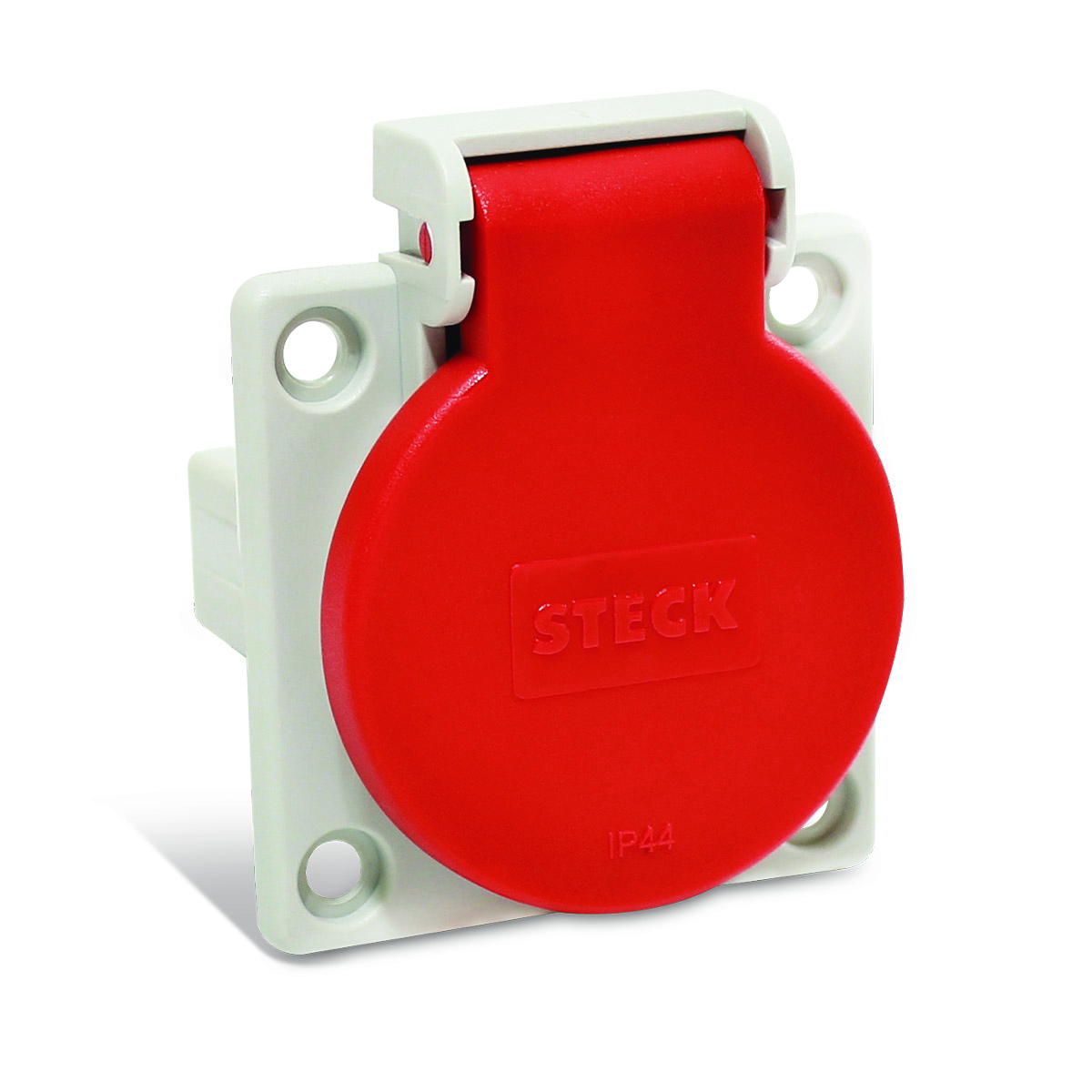 Tomada Industrial Fêmea Embutir 2P+T 20A 250V Vermelho Quasar S8641VM - Steck