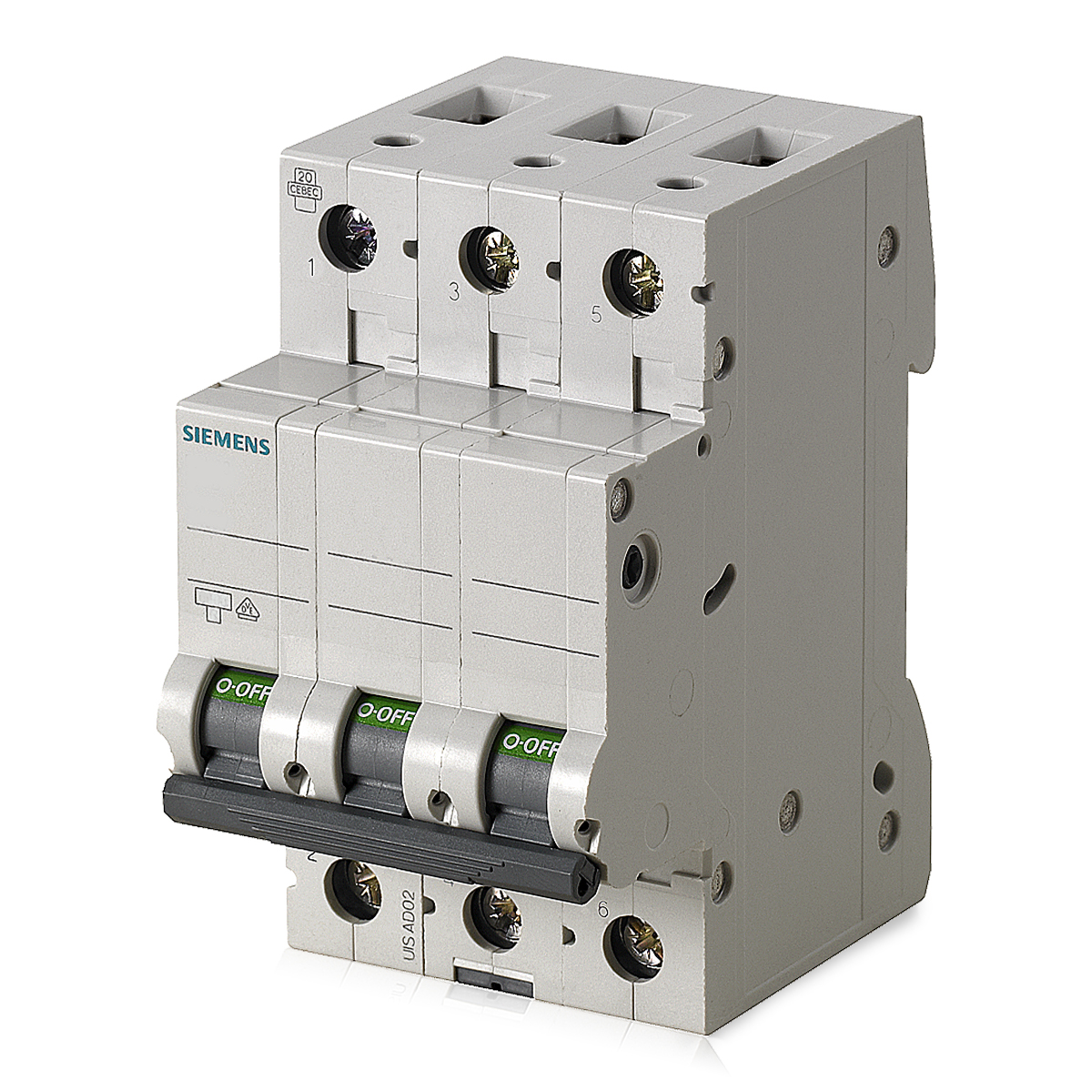 Disjuntor Mini Din Tripolar 10A Curva C 4,5Ka 220/380V 5SL33107MB - Siemens