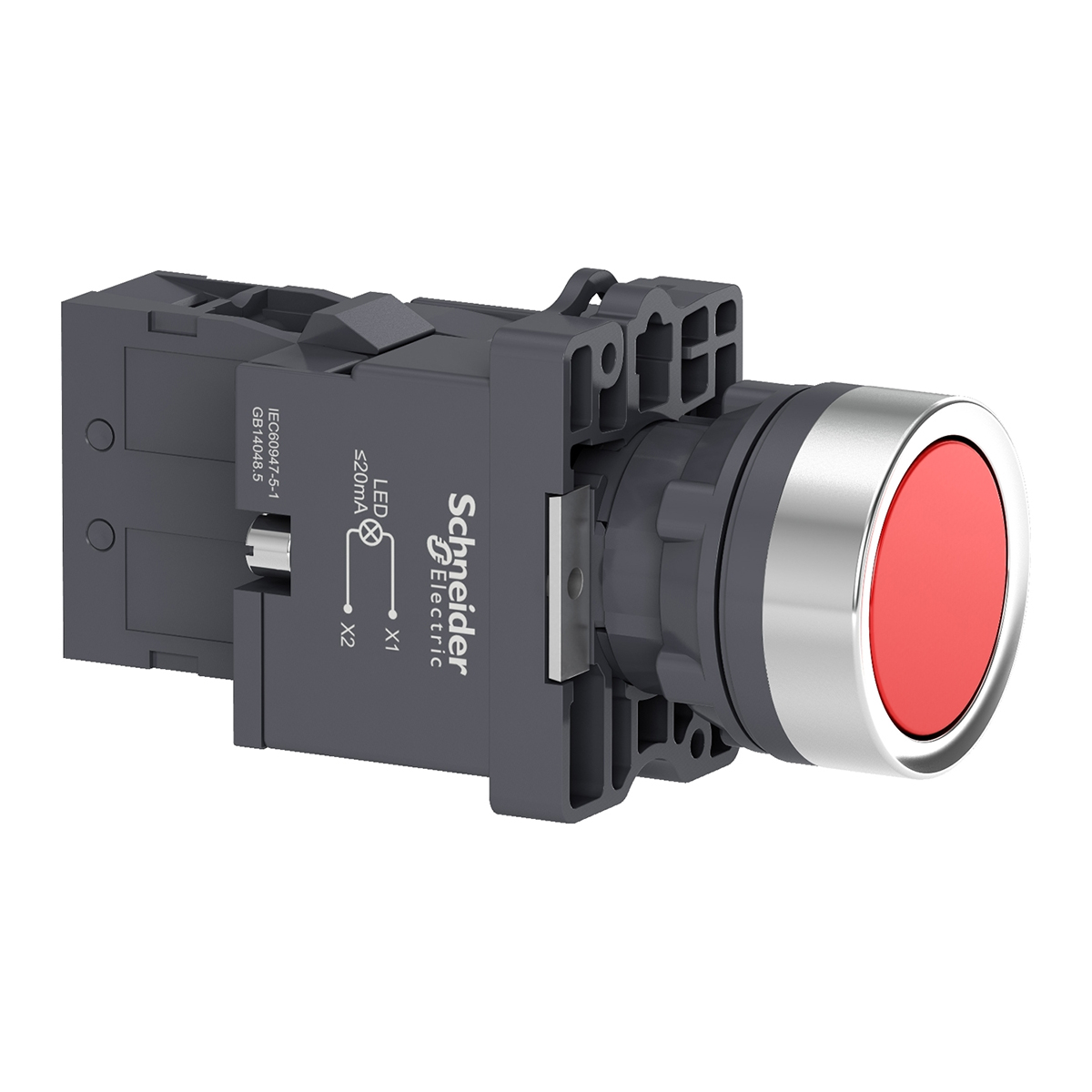 Botão Plástico Faceado Impulsão 1Na Iluminado Led 220Vca 22mm XA2EW34M1 - Schneider Electric