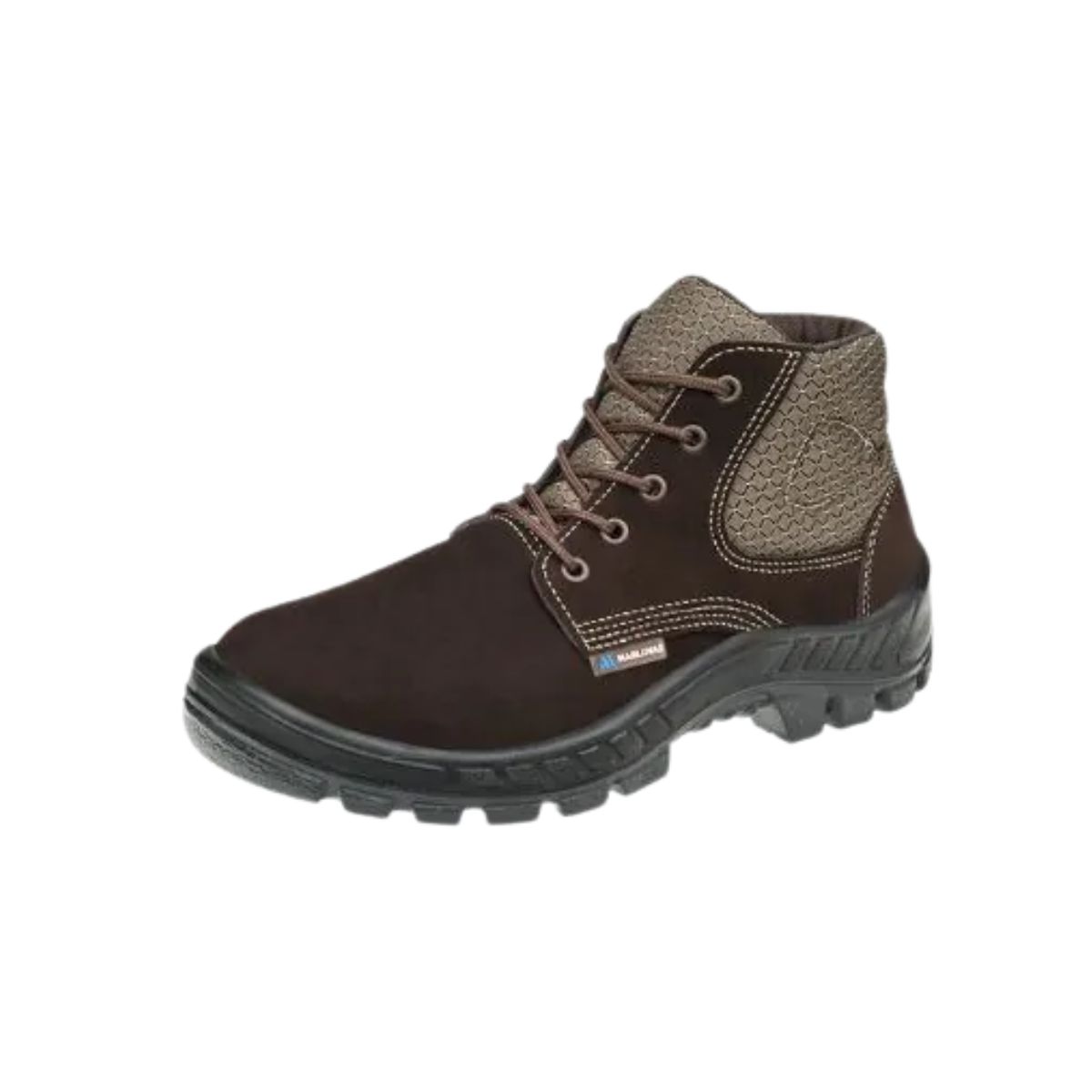 Calçado Botina Ocupacional Nobuck Café Fech Cadarço Nr 43 Pu Bidenc C/Biq Pvc Mont Mat Sint Ca-45611 Trekking Cor Café - Marluvas