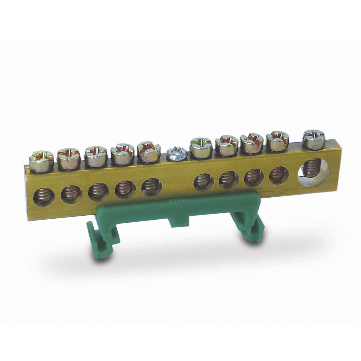 Barramento Terra 10 Terminais Verde - Steck