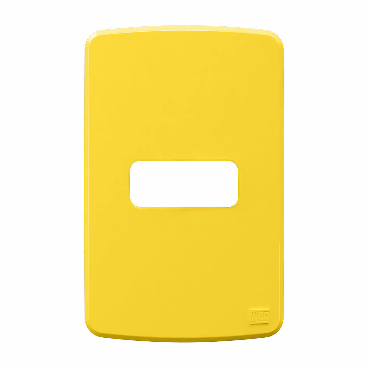 Placa Acabamento 4x2 1 Posto Horizontal Amarelo Composé Weg