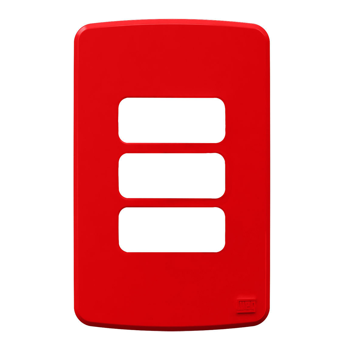 Placa Acabamento 4x2 3 Postos Vermelho Plástico Composé 13207602 Weg