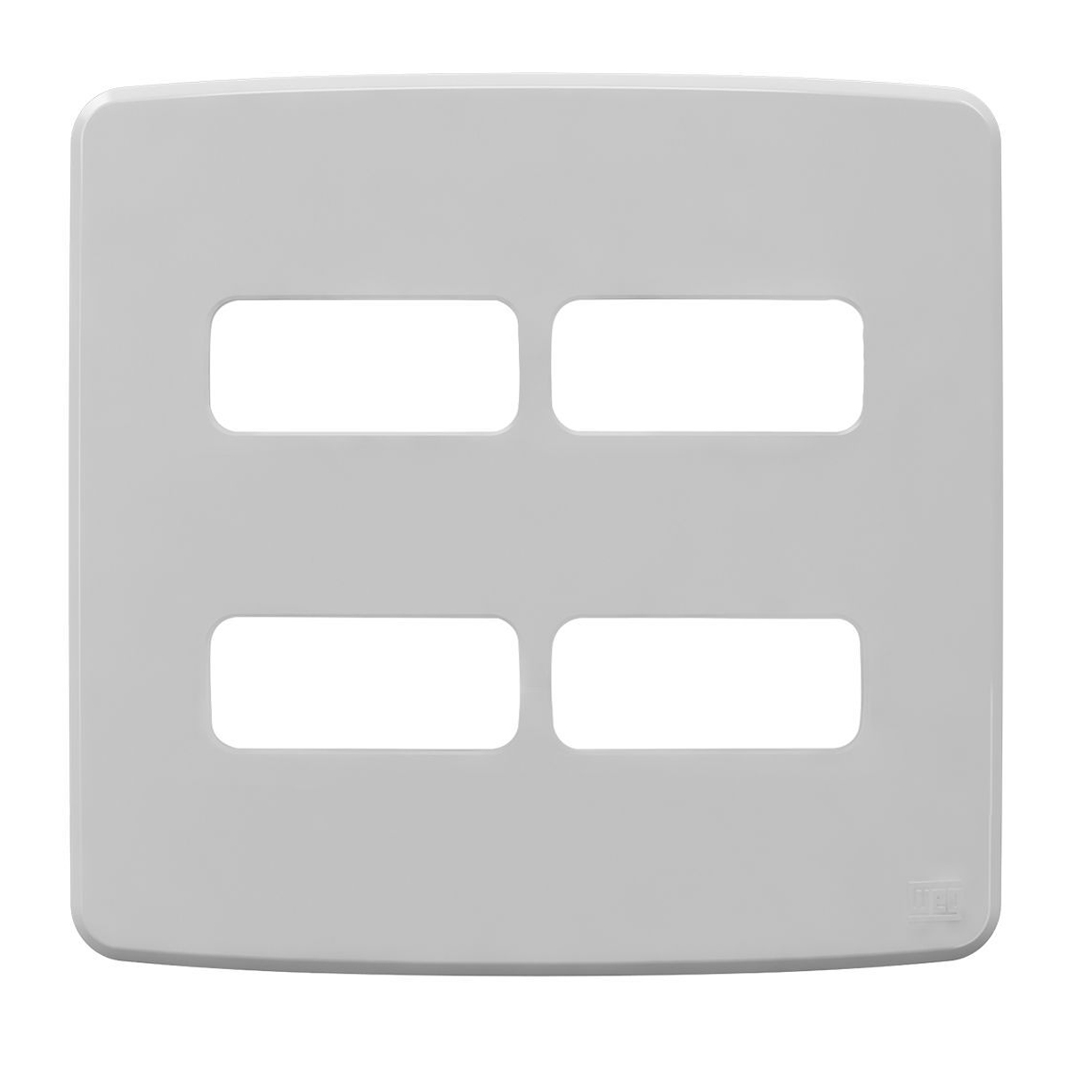 Placa Acabamento 4x4 4 Módulos 2+2 Postos Separados Cinza Composé 13208221 Weg