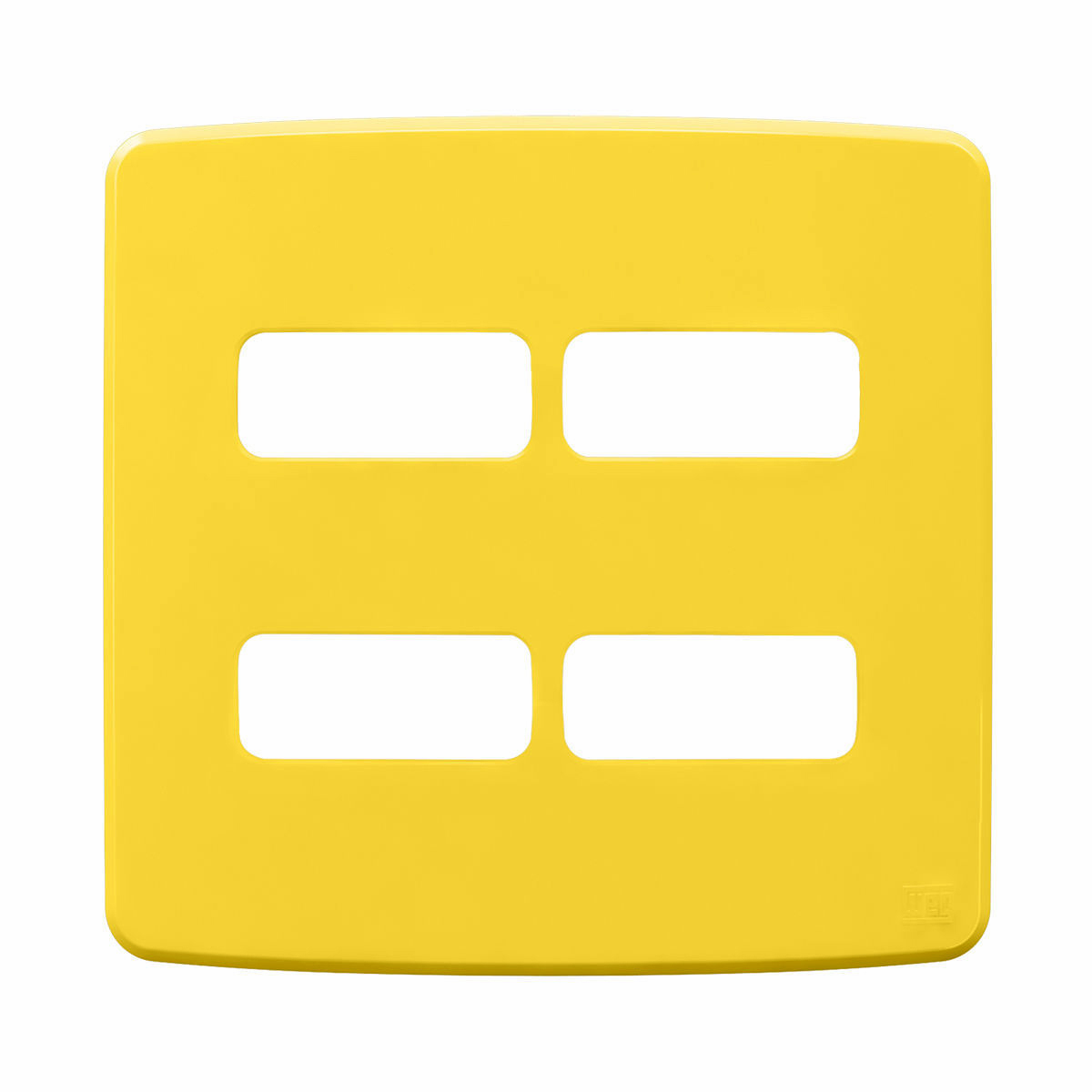 Placa Acabamento 4x4 4 Módulos 2+2 Postos Separados Amarelo Composé Weg