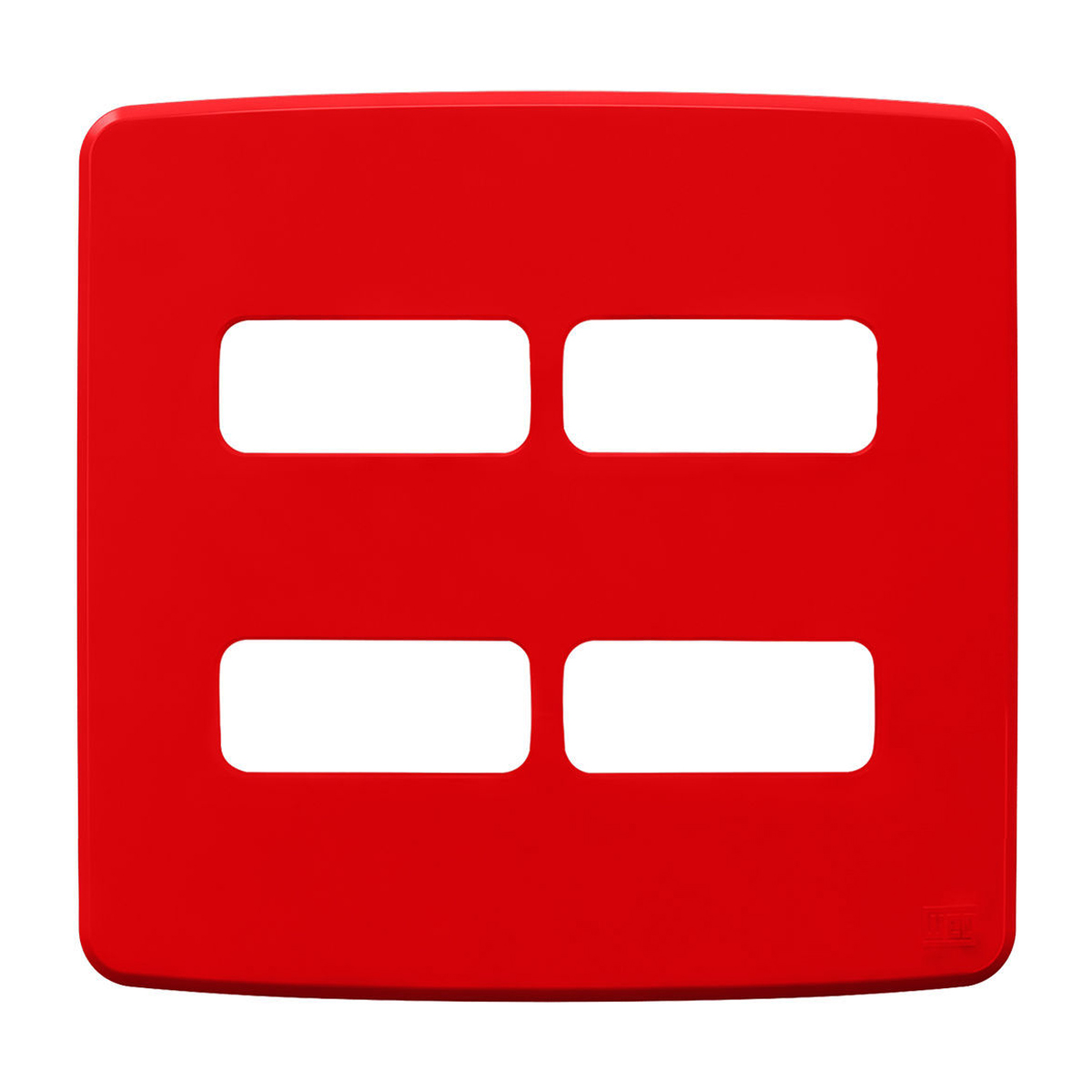 Placa Acabamento 4x4 4 Módulos 2+2 Postos Separados Vermelho Composé 13208227 Weg
