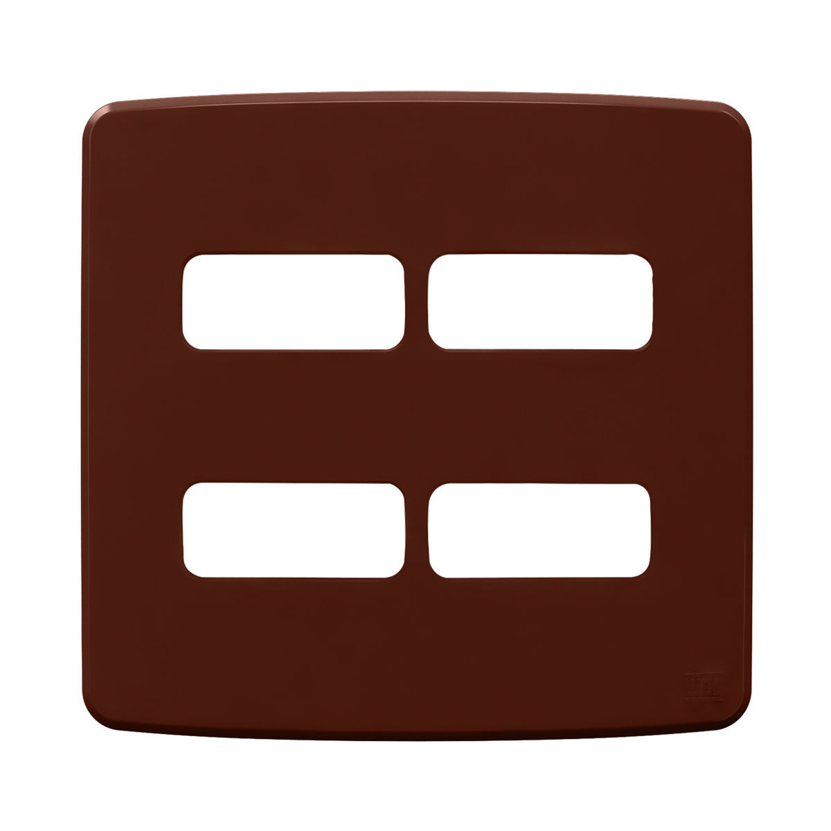 Placa Acabamento 4x4 4 Módulos 2+2 Postos Separados Marrom Composé Weg