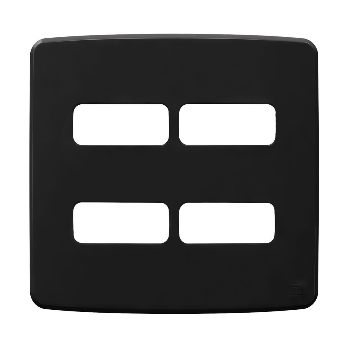 Placa Acabamento 4 Postos 4X4 Composé Preto - WEG