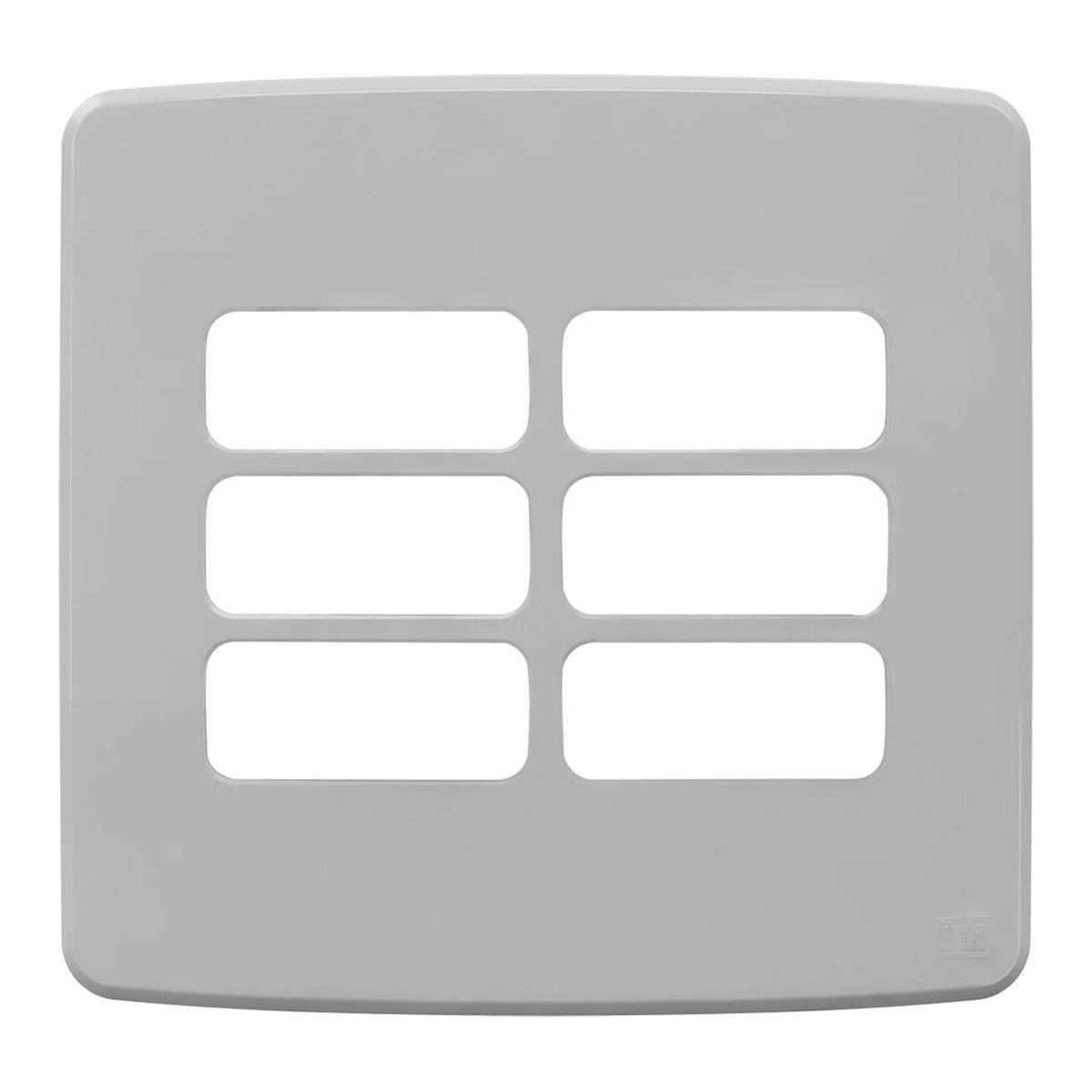 Placa Acabamento 4x4 6 Módulos 3+3 Postos Separados Cinza Composé 13208243 Weg
