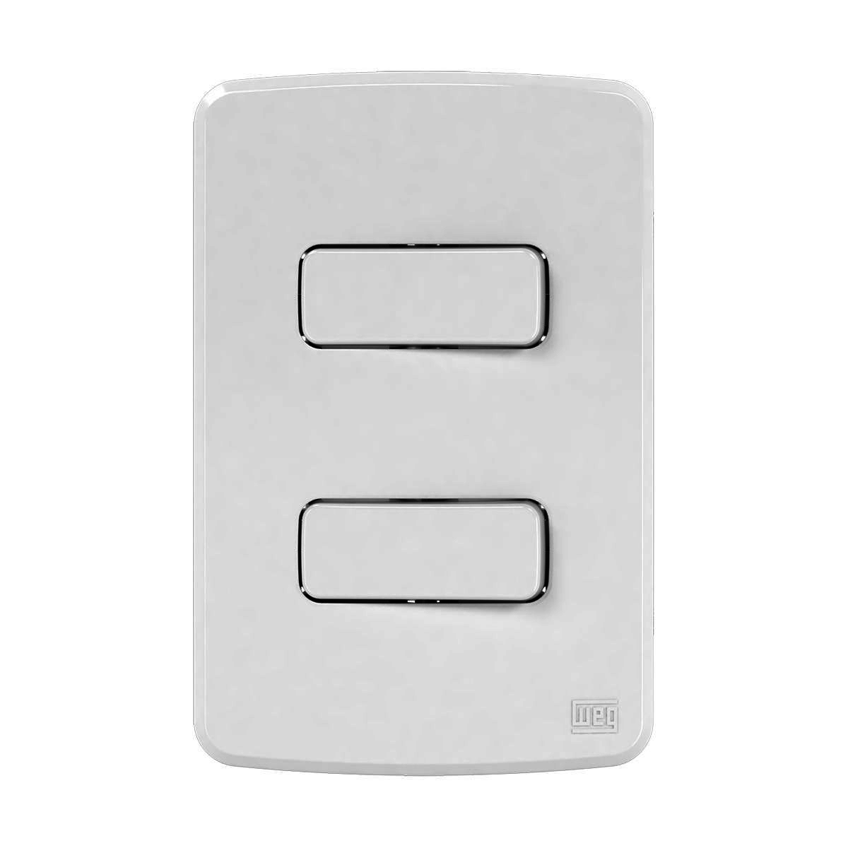 Conjunto 2 Interruptores Paralelo Distanciados 10A 4X2 Composé Branco - WEG