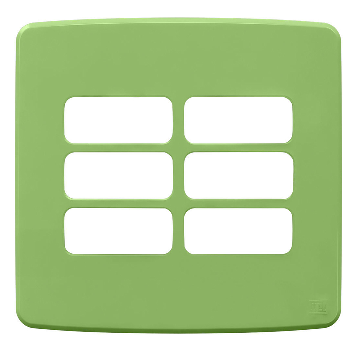 Placa Acabamento 4X4 6 Módulos 3+3 Postos Separados Verde Composé 13208247 Weg