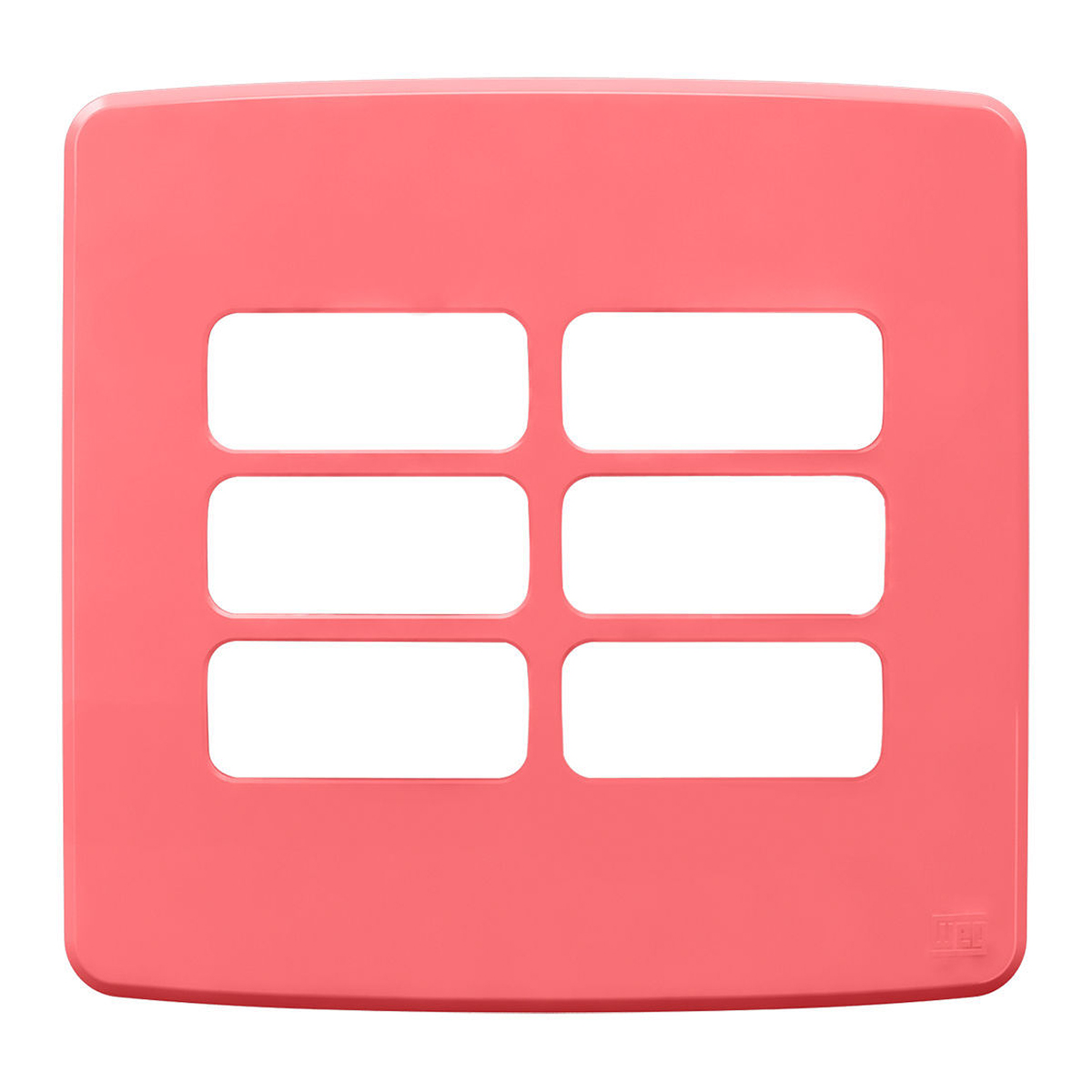 Placa Acabamento 4x4 6 Módulos 3+3 Postos Separados Rosa Composé 13208260 Weg