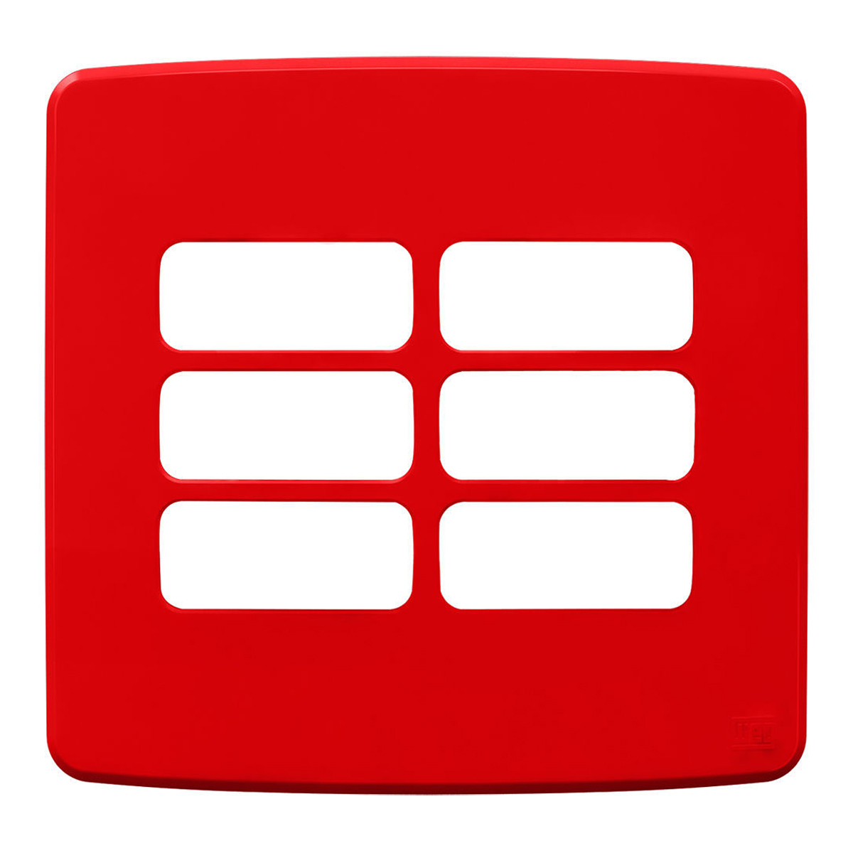 Placa Acabamento 4X4 6 Módulos 3+3 Postos Separados Vermelho Composé 13208261 Weg