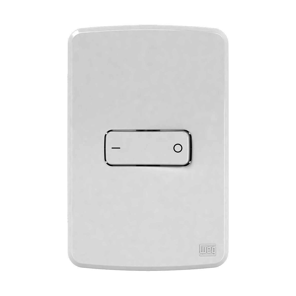 Conjunto 1 Interruptor Bipolar Simples Horizontal 10A 4X2 Composé Branco - WEG