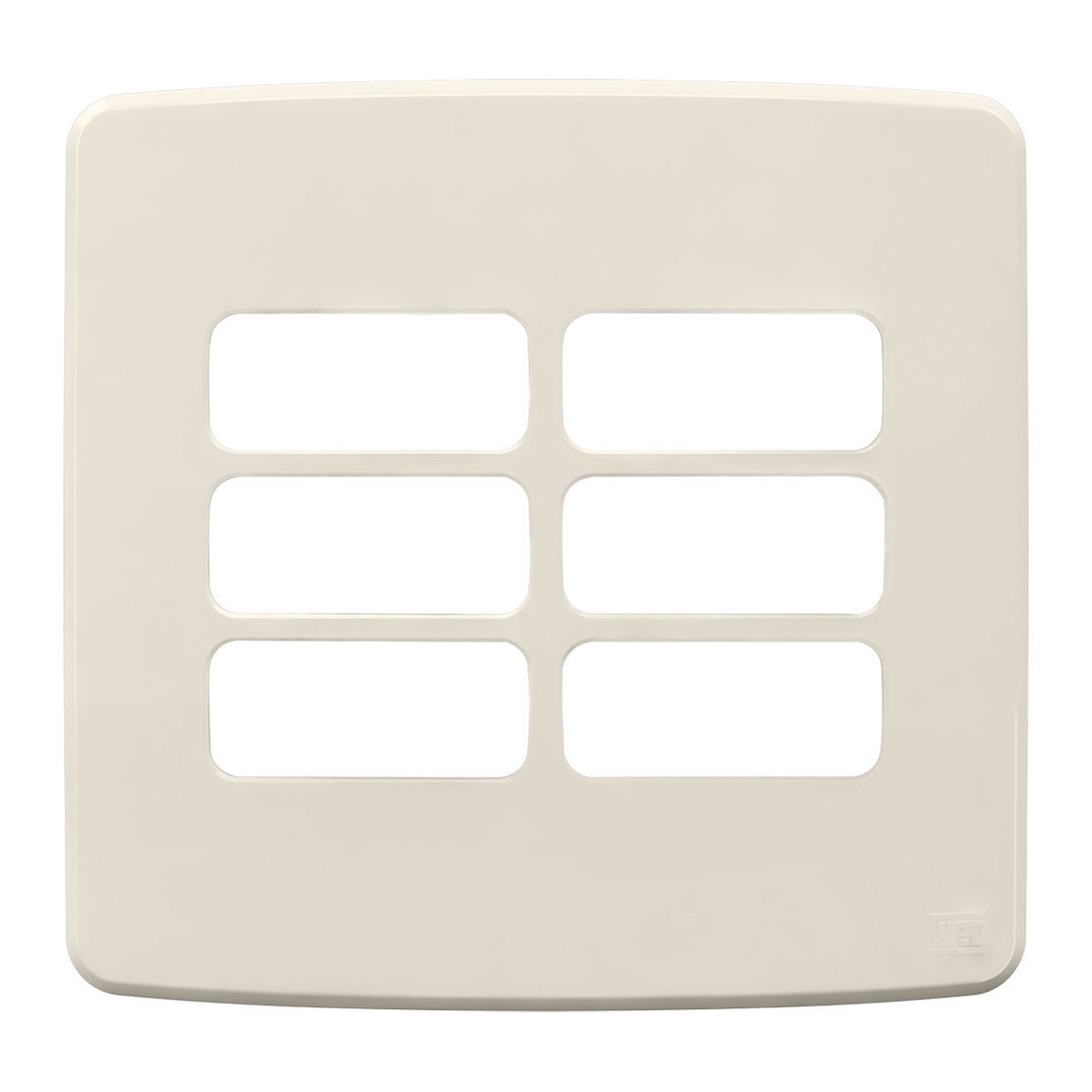 Placa Acabamento 4x4 6 Módulos 3+3 Postos Separados Marfim Composé 13272902 Weg