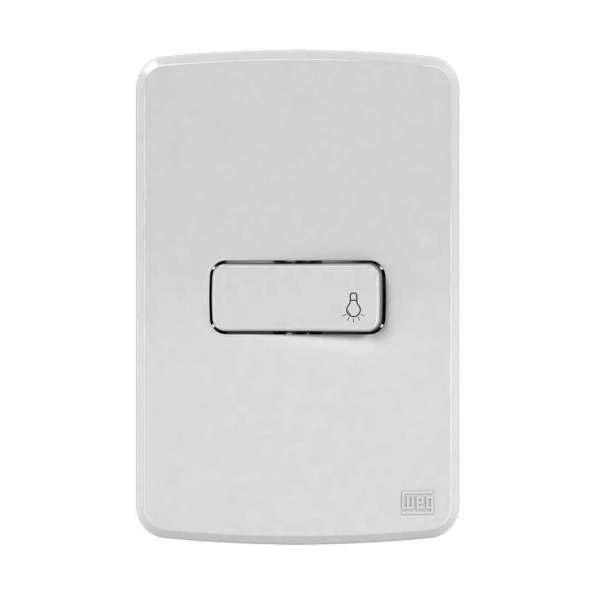 Conjunto 1 Interruptor Pulsador Minuteria Horizontal 10A 4X2 Composé Branco - WEG