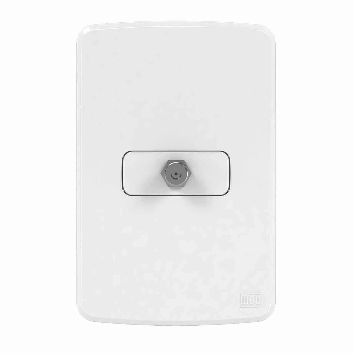 Conjunto 1 Tomada Antena TV Coaxial Horizontal 4X2 Composé Branco - WEG