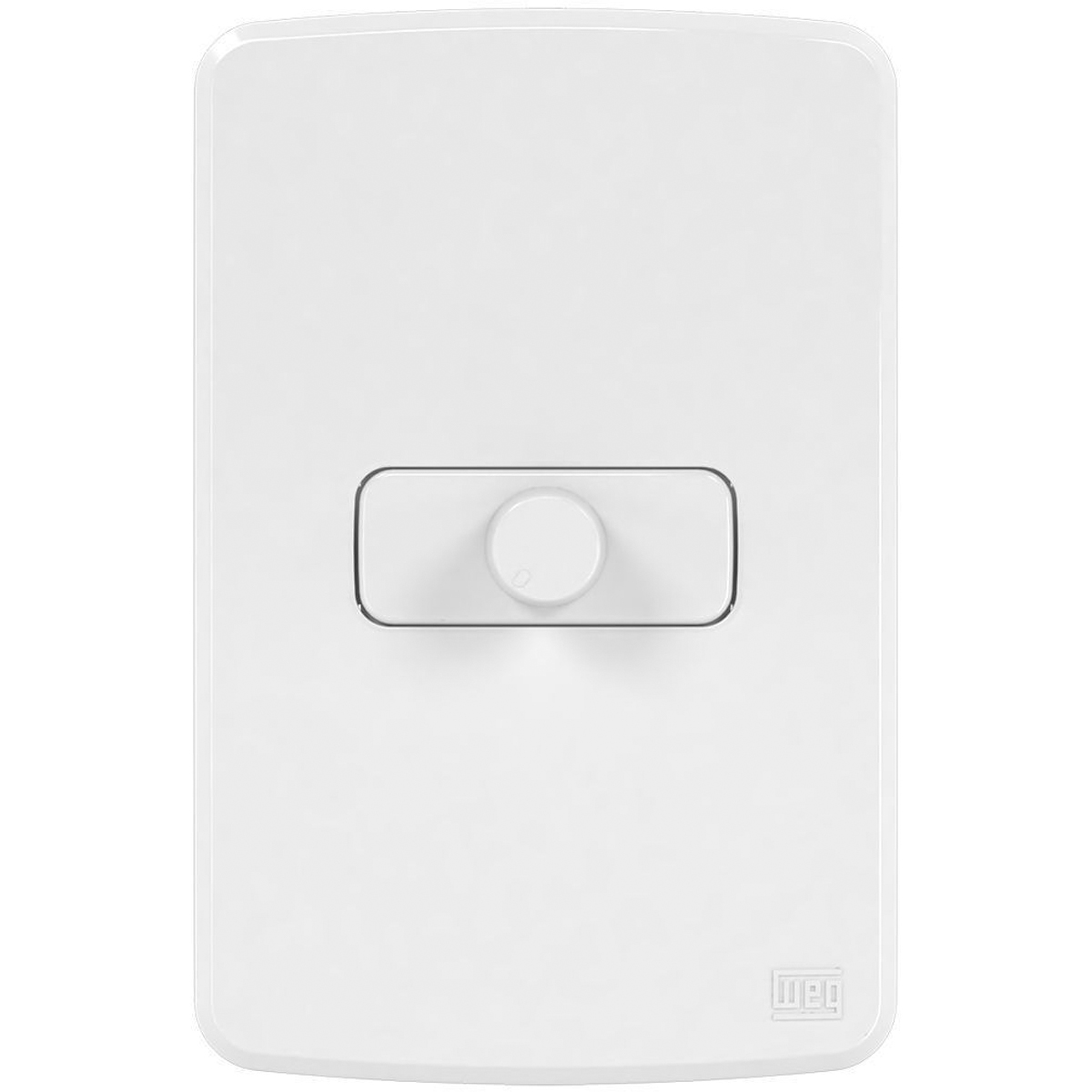 Conjunto 1 Variador Luminosidade Dimmer Rotativo 300W 127V Com Placa 4X2 Branco Composé Weg