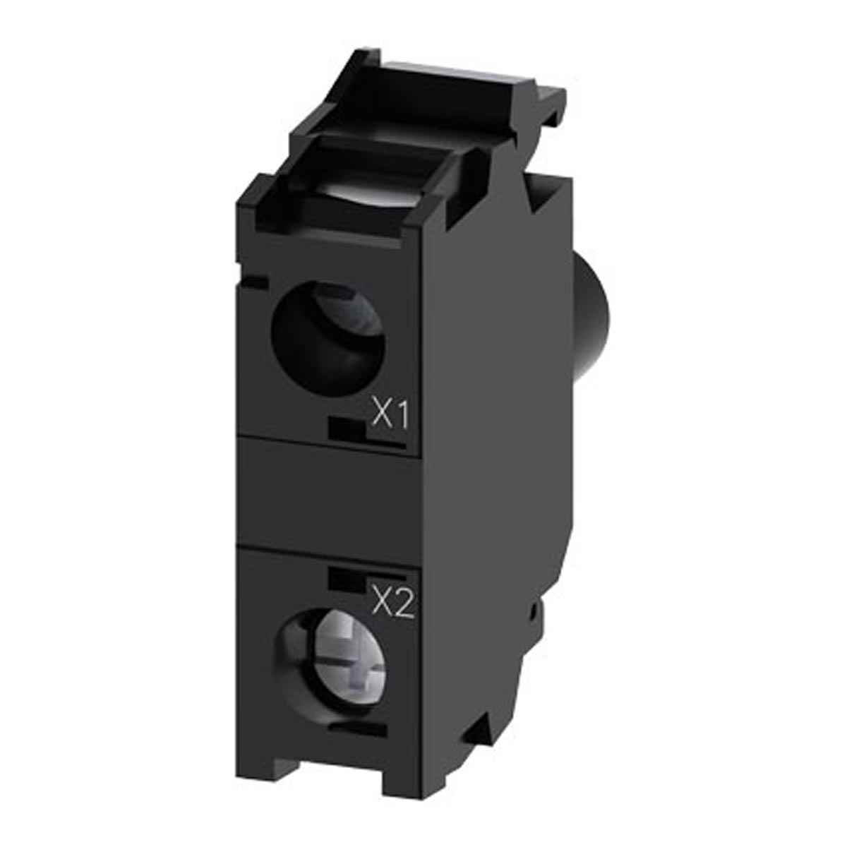 Bloco Contato Iluminado Led Para Botão Sinaleiro 24Vca/Cc Branco 3SU14011BB601AA0 - Siemens