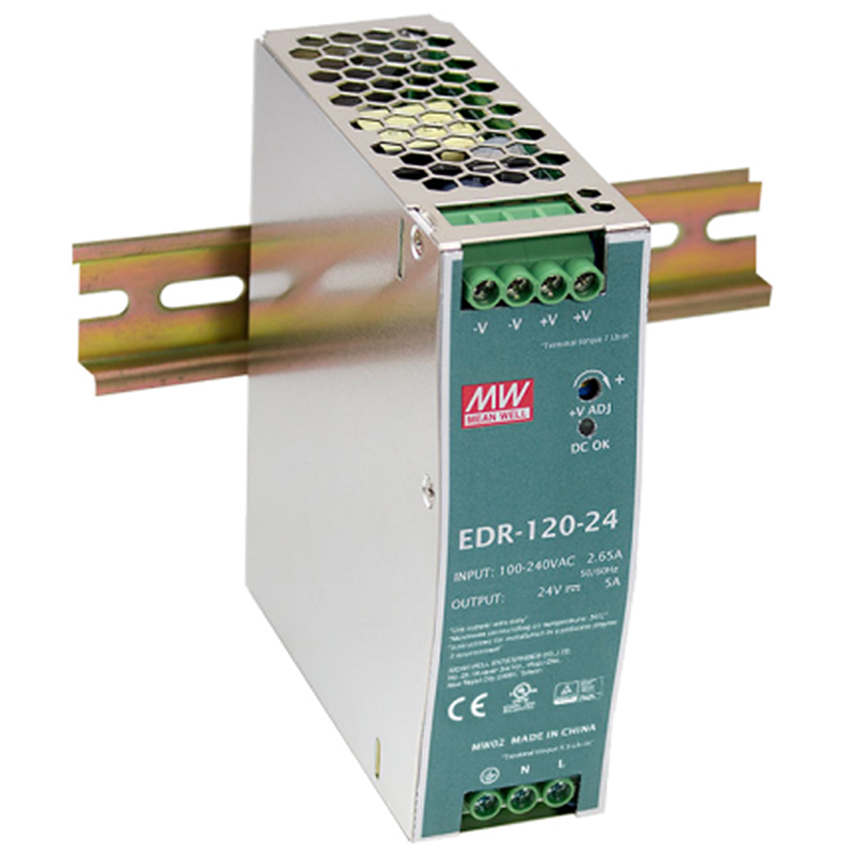 Fonte Chaveada 5A 90-264Vca S-24Vcc 125W Alimentação Edr-120-24 - Metaltex