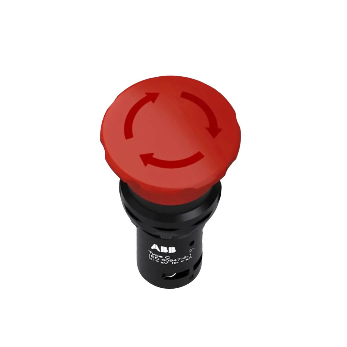 Botão Emergência Cogumelo 40Mm Girar Destr 22,5Mm Plástico Vermelho 1Nf - Abb